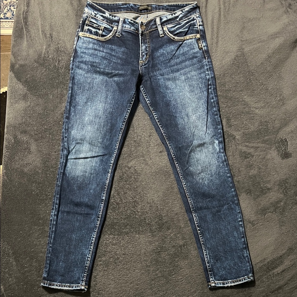Silver Jeans Co. boyfriend jeans women’s 26x27 (see measurements) stretch dark